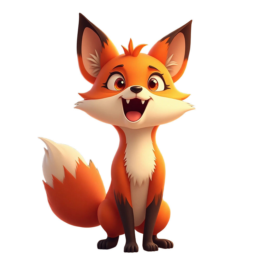 Happy Cartoon Fox